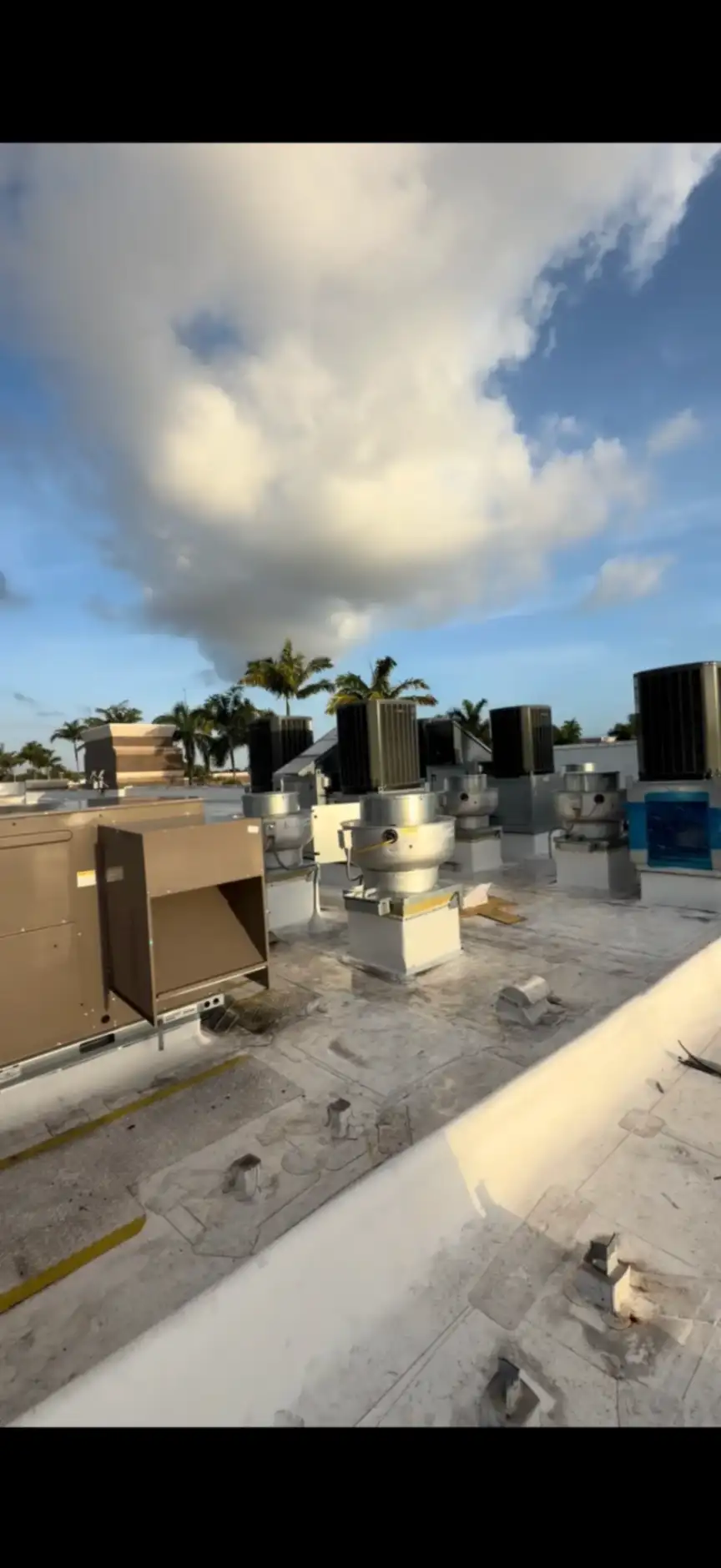 Commercial HVAC units on rooftop