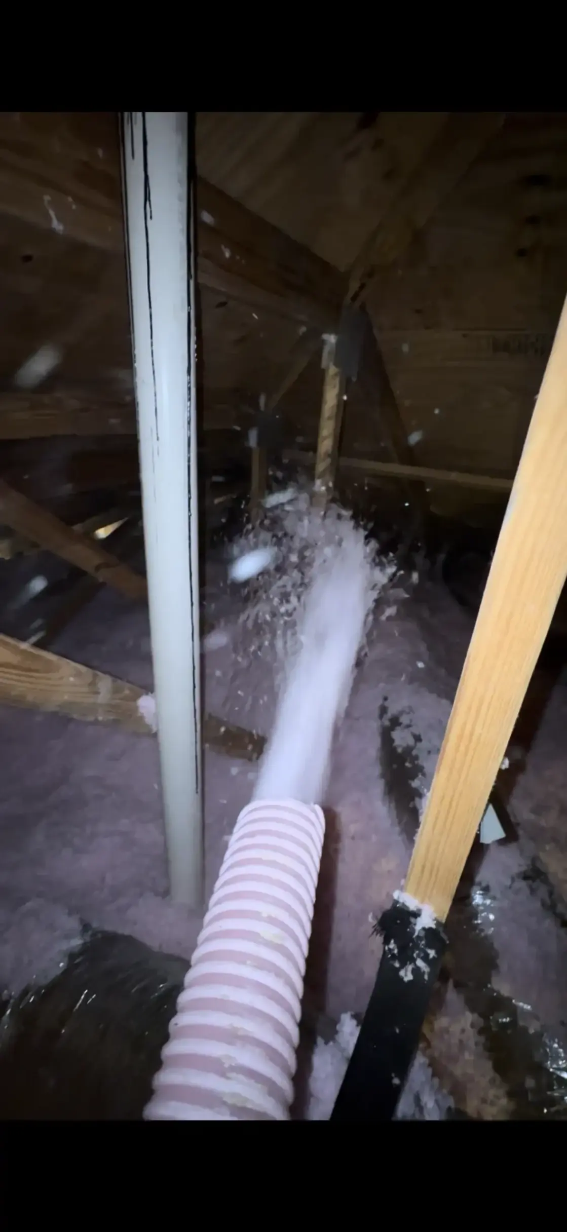 Attic insulation installation